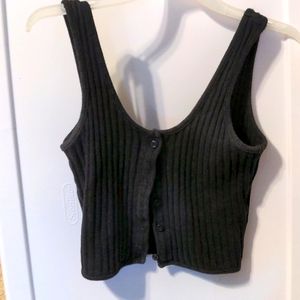 Cute tank button down crop top